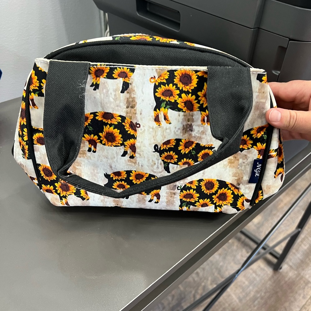 Sunflower Pig Insulated Lunch Bag